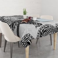 Hawaiian Turtle and Shark Tablecloth Kakau Tribal with Polynesian Pattern White Color LT03 - Polynesian Pride