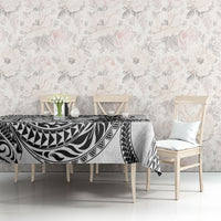 Hawaiian Turtle and Shark Tablecloth Kakau Tribal with Polynesian Pattern White Color LT03 - Polynesian Pride