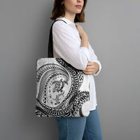 Hawaiian Turtle and Shark Tote Bag Kakau Tribal with Polynesian Pattern White Color LT03 - Polynesian Pride