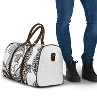 Hawaiian Turtle and Shark Travel Bag Kakau Tribal with Polynesian Pattern White Color LT03 - Polynesian Pride