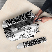 Hawaiian Turtle and Shark Umbrella Kakau Tribal with Polynesian Pattern White Color LT03 - Polynesian Pride