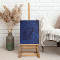 Hawaiian Turtle and Shark Canvas Wall Art Kakau Tribal with Polynesian Pattern Blue Color LT03 - Polynesian Pride