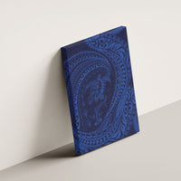 Hawaiian Turtle and Shark Canvas Wall Art Kakau Tribal with Polynesian Pattern Blue Color LT03 - Polynesian Pride