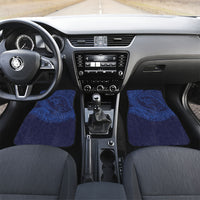 Hawaiian Turtle and Shark Car Mats Kakau Tribal with Polynesian Pattern Blue Color LT03 Set 2pcs - Front Blue - Polynesian Pride