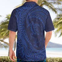 Hawaiian Turtle and Shark Hawaiian Shirt Kakau Tribal with Polynesian Pattern Blue Color LT03 - Polynesian Pride