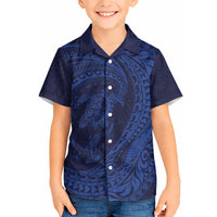 Hawaiian Turtle and Shark Hawaiian Shirt Kakau Tribal with Polynesian Pattern Blue Color LT03 - Polynesian Pride