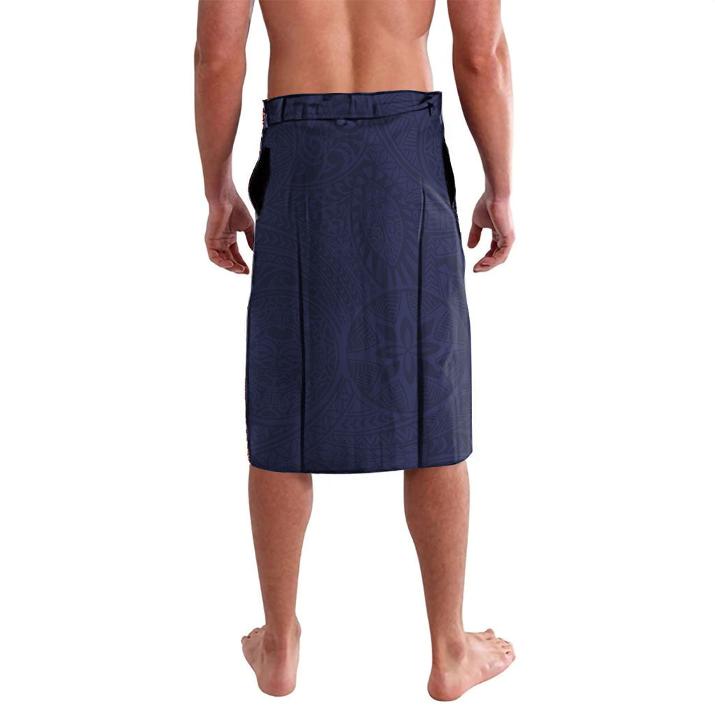 Hawaiian Turtle and Shark Lavalava Kakau Tribal with Polynesian Pattern Blue Color LT03 - Polynesian Pride