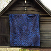 Hawaiian Turtle and Shark Quilt Kakau Tribal with Polynesian Pattern Blue Color LT03 - Polynesian Pride