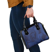 Hawaiian Turtle and Shark Shoulder Handbag Kakau Tribal with Polynesian Pattern Blue Color LT03 - Polynesian Pride
