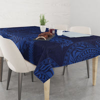Hawaiian Turtle and Shark Tablecloth Kakau Tribal with Polynesian Pattern Blue Color LT03 - Polynesian Pride