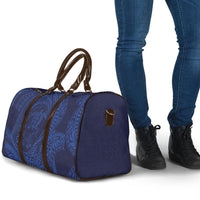 Hawaiian Turtle and Shark Travel Bag Kakau Tribal with Polynesian Pattern Blue Color LT03 - Polynesian Pride