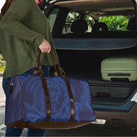 Hawaiian Turtle and Shark Travel Bag Kakau Tribal with Polynesian Pattern Blue Color LT03 - Polynesian Pride