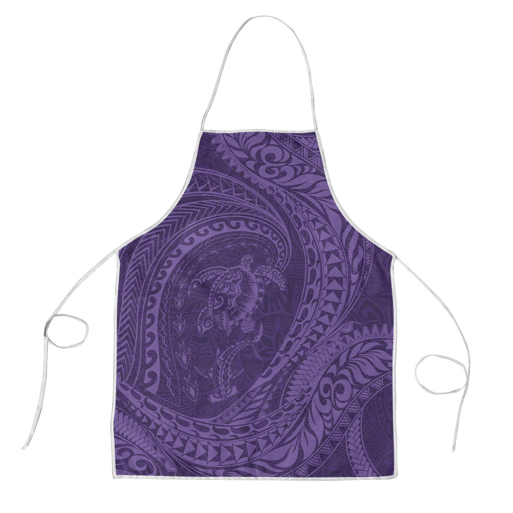 Hawaiian Turtle and Shark Apron Kakau Tribal with Polynesian Pattern Purple Color LT03 Purple - Polynesian Pride