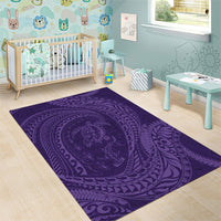 Hawaiian Turtle and Shark Area Rug Kakau Tribal with Polynesian Pattern Purple Color LT03 - Polynesian Pride