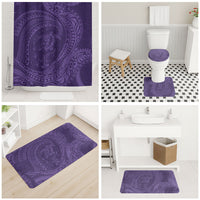 Hawaiian Turtle and Shark Bathroom Set Kakau Tribal with Polynesian Pattern Purple Color LT03 - Polynesian Pride