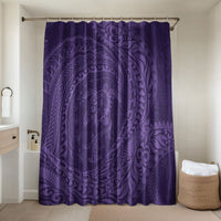 Hawaiian Turtle and Shark Bathroom Set Kakau Tribal with Polynesian Pattern Purple Color LT03 Shower Curtain Only Purple - Polynesian Pride