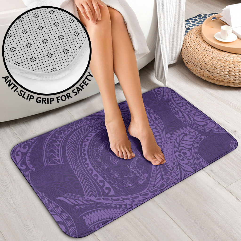 Hawaiian Turtle and Shark Bathroom Set Kakau Tribal with Polynesian Pattern Purple Color LT03 - Polynesian Pride