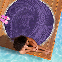 Hawaiian Turtle and Shark Beach Blanket Kakau Tribal with Polynesian Pattern Purple Color LT03 - Polynesian Pride