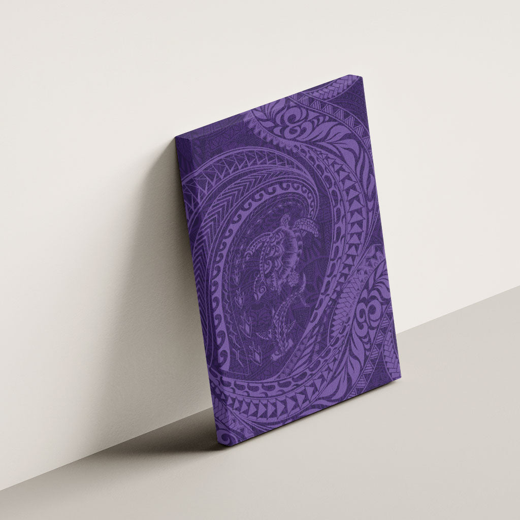 Hawaiian Turtle and Shark Canvas Wall Art Kakau Tribal with Polynesian Pattern Purple Color LT03 - Polynesian Pride