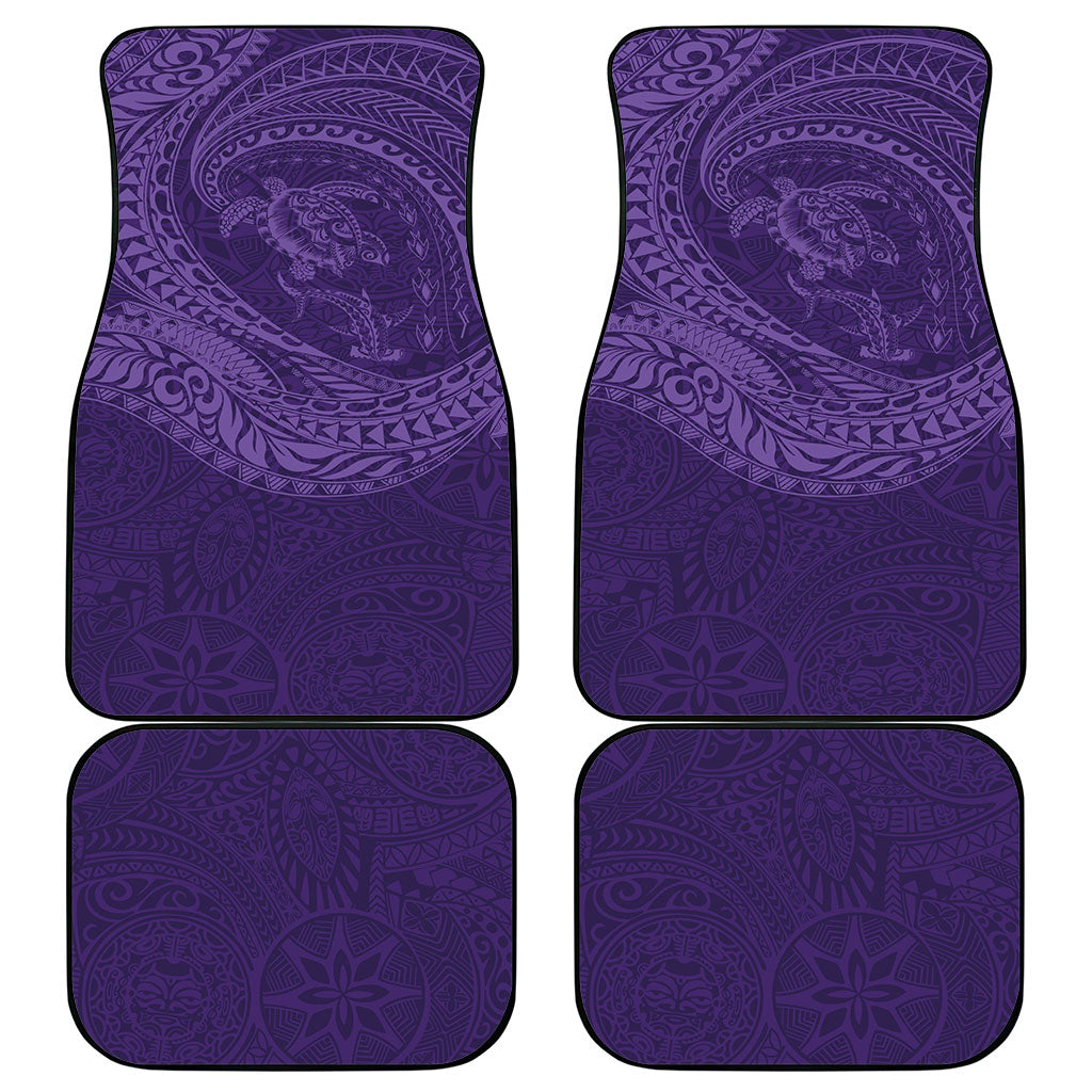 Hawaiian Turtle and Shark Car Mats Kakau Tribal with Polynesian Pattern Purple Color LT03 - Polynesian Pride