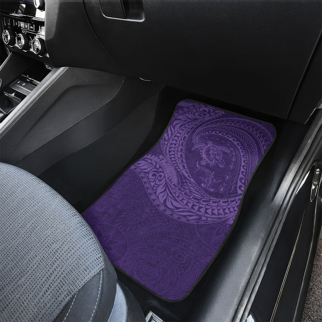 Hawaiian Turtle and Shark Car Mats Kakau Tribal with Polynesian Pattern Purple Color LT03 - Polynesian Pride