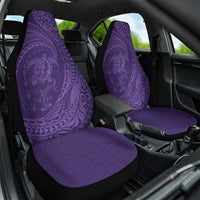 Hawaiian Turtle and Shark Car Seat Cover Kakau Tribal with Polynesian Pattern Purple Color LT03 One Size Purple - Polynesian Pride