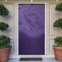 Hawaiian Turtle and Shark Door Cover Kakau Tribal with Polynesian Pattern Purple Color LT03 Purple - Polynesian Pride