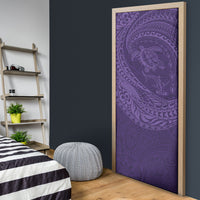Hawaiian Turtle and Shark Door Cover Kakau Tribal with Polynesian Pattern Purple Color LT03 - Polynesian Pride