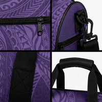 Hawaiian Turtle and Shark Duffle Bag Kakau Tribal with Polynesian Pattern Purple Color