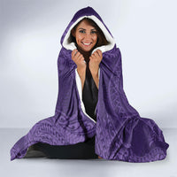 Hawaiian Turtle and Shark Hooded Blanket Kakau Tribal with Polynesian Pattern Purple Color LT03 - Polynesian Pride