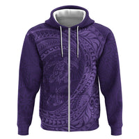 Hawaiian Turtle and Shark Hoodie Kakau Tribal with Polynesian Pattern Purple Color LT03 Zip Hoodie Purple - Polynesian Pride
