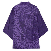 Hawaiian Turtle and Shark Kimono Kakau Tribal with Polynesian Pattern Purple Color LT03 - Polynesian Pride
