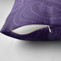 Hawaiian Turtle and Shark Pillow Cover Kakau Tribal with Polynesian Pattern Purple Color LT03 - Polynesian Pride