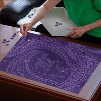 Hawaiian Turtle and Shark Puzzle Kakau Tribal with Polynesian Pattern Purple Color LT03 - Polynesian Pride
