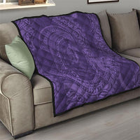 Hawaiian Turtle and Shark Quilt Kakau Tribal with Polynesian Pattern Purple Color LT03 - Polynesian Pride