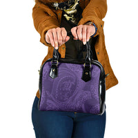 Hawaiian Turtle and Shark Shoulder Handbag Kakau Tribal with Polynesian Pattern Purple Color LT03 One Size Purple - Polynesian Pride