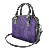 Hawaiian Turtle and Shark Shoulder Handbag Kakau Tribal with Polynesian Pattern Purple Color LT03 - Polynesian Pride