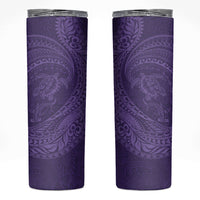 Hawaiian Turtle and Shark Skinny Tumbler Kakau Tribal with Polynesian Pattern Purple Color LT03 Purple - Polynesian Pride