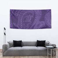 Hawaiian Turtle and Shark Tapestry Kakau Tribal with Polynesian Pattern Purple Color LT03 - Polynesian Pride