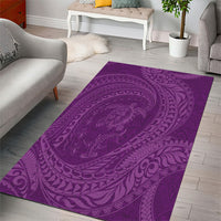 Hawaiian Turtle and Shark Area Rug Kakau Tribal with Polynesian Pattern Pink Color LT03 - Polynesian Pride
