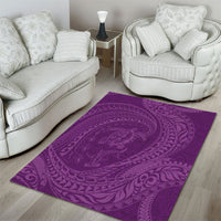 Hawaiian Turtle and Shark Area Rug Kakau Tribal with Polynesian Pattern Pink Color LT03 - Polynesian Pride