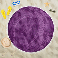 Hawaiian Turtle and Shark Beach Blanket Kakau Tribal with Polynesian Pattern Pink Color LT03 One Size 150cm Pink - Polynesian Pride