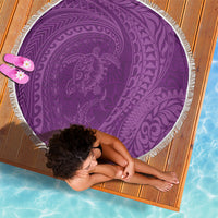 Hawaiian Turtle and Shark Beach Blanket Kakau Tribal with Polynesian Pattern Pink Color LT03 - Polynesian Pride
