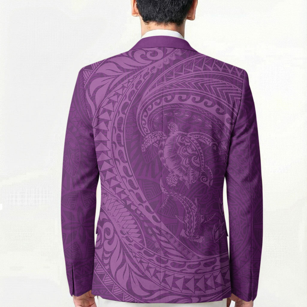 Hawaiian Turtle and Shark Blazer Kakau Tribal with Polynesian Pattern Pink Color LT03 - Polynesian Pride