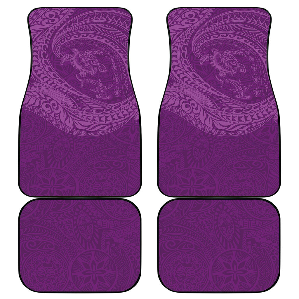 Hawaiian Turtle and Shark Car Mats Kakau Tribal with Polynesian Pattern Pink Color LT03 - Polynesian Pride
