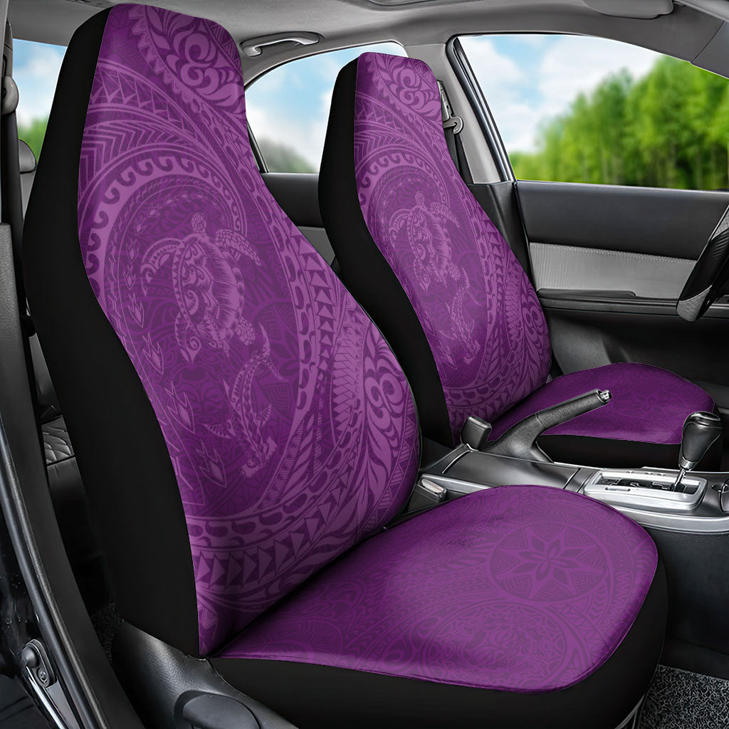 Hawaiian Turtle and Shark Car Seat Cover Kakau Tribal with Polynesian Pattern Pink Color LT03 - Polynesian Pride