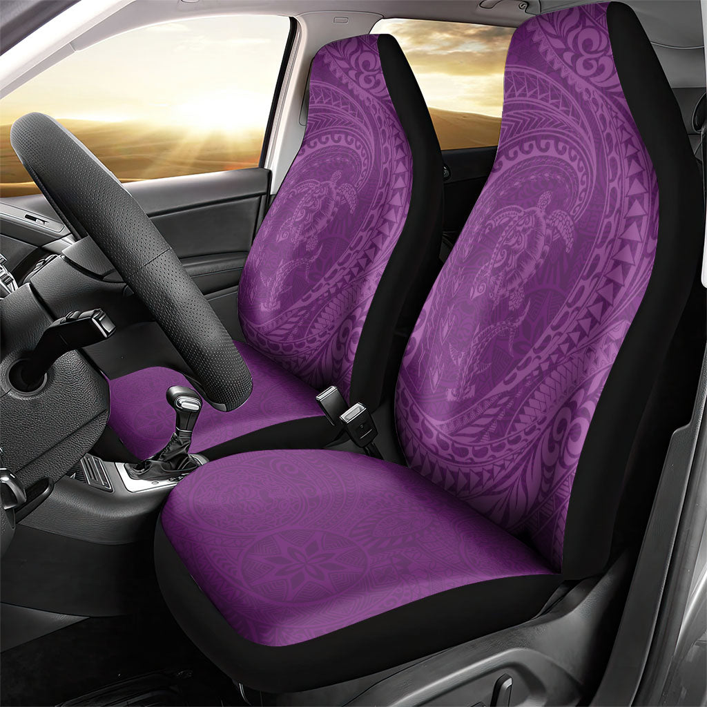 Hawaiian Turtle and Shark Car Seat Cover Kakau Tribal with Polynesian Pattern Pink Color LT03 - Polynesian Pride