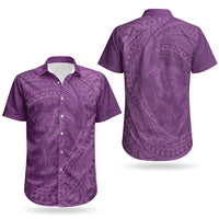 Hawaiian Turtle and Shark Couples Matching Puletasi and Hawaiian Shirt Kakau Tribal with Polynesian Pattern Pink Color LT03 - Polynesian Pride
