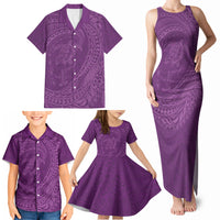Hawaiian Turtle and Shark Family Matching Tank Maxi Dress and Hawaiian Shirt Kakau Tribal with Polynesian Pattern Pink Color LT03 - Polynesian Pride