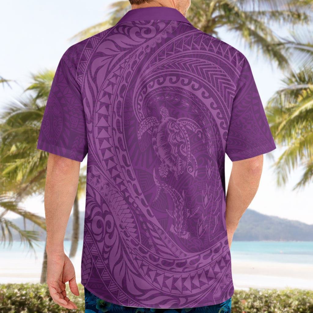 Hawaiian Turtle and Shark Hawaiian Shirt Kakau Tribal with Polynesian Pattern Pink Color LT03 - Polynesian Pride